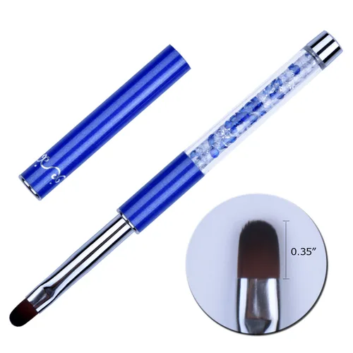 Vista 5 de 1 unids Oval UV Gel Nail Brush Rhinestone Mango Profesional Nail Art Herramientas Tamaño 8