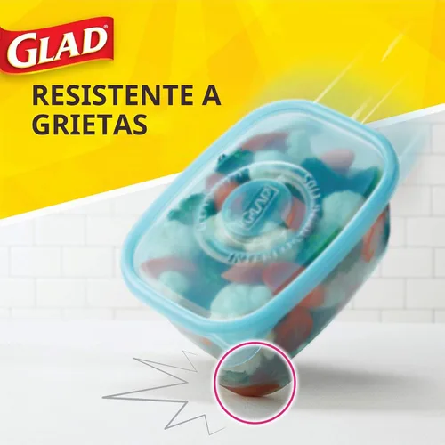 Vista 7 de Glad Gladware - Recipientes de almacenamiento de alimentos para congelar, rectángulo grande con capacidad para 64 onzas de alimentos, juego de 2