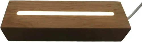 Vista 4 de QOMOLANGMA Base de exhibición de luces LED en blanco para grabar, base de lámpara LED de madera, interruptor de cable USB, luz nocturna moderna