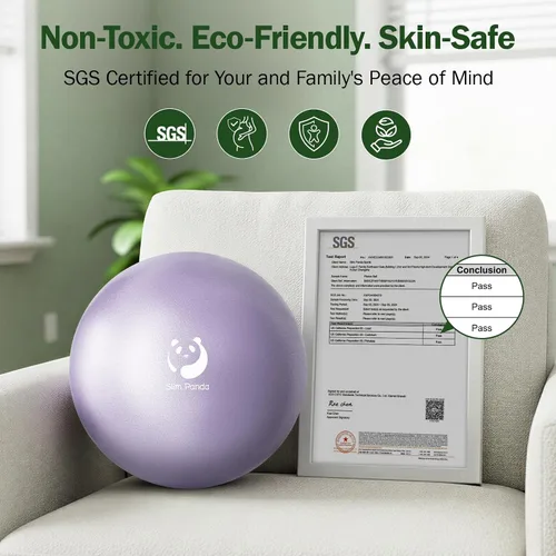 Vista 52 de Slim Panda Pilates Ball, 9 Inch Small Exercise Ball, Anti Burst Mini Yoga Ball for Stability, Workout, Barre, Core Strength, Physical Therapy