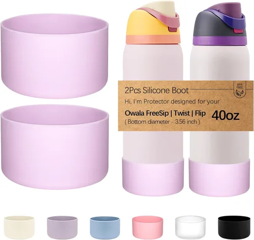 Vista 31 de WK IEASON 2 fundas de silicona para botella de agua Owala, base protectora para botella de agua Owala FreeSip Twist y Flip Flask accesorios para 3D