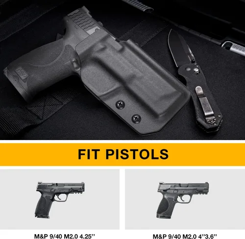 Vista 2 de OWB Funda Kydex Compatible con Springfield Hellcat, Glock 43, M&P 9MM/.40 M2.0 y Shield con Láser, S&W SD9 VE/SD40 VE, Taurus G2C/G3C/PT111/PT140