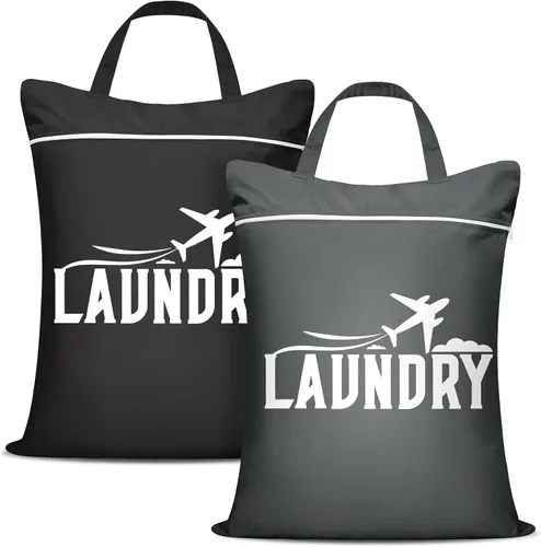 Vista 13 de 2 piezas de bolsas grandes de viaje para lavandería - Bolsa húmeda impermeable lavable para ropa sucia, traje de baño, entrenamiento, gimnasio