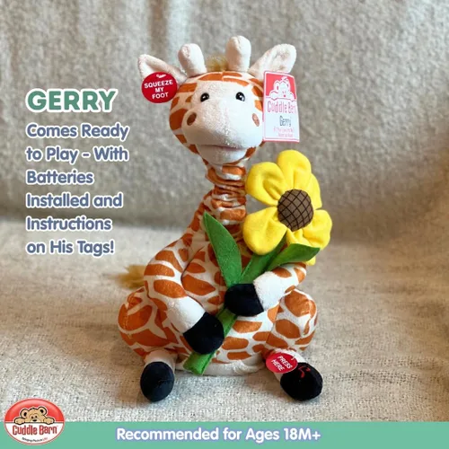 Vista 7 de Cuddle Barn Gerry - Mueve de jirafa de peluche animada con canción, 12