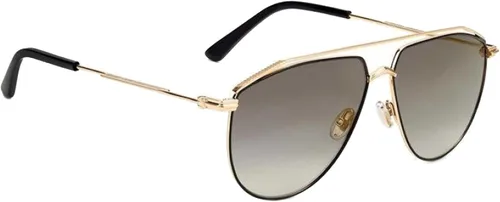 Vista 4 de Jimmy Choo Gafas de sol de aviador con espejo marrón degradado LEXS 02M2FQ 59, NegroOro