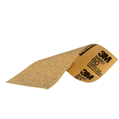 Vista 4 de 3M Papel de lija, 03035, grano 80, 3 2/3 in x 9 in, 6 hojas