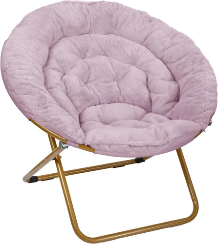 Vista 16 de Flash Furniture Gwen - Silla plegable de gran tamaño con otomana, silla lunar de piel sintética, marco de acero duradero, para dormitorio