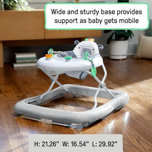 Vista 7 de Ingenuity Caminador de Actividad para Bebé Smooth Strides - Chambray, Caminador de Desarrollo, 3 Alturas Ajustables, Juguetes Incluidos, 6M-12M
