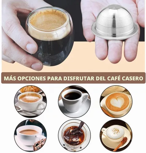 Vista 6 de CAPMESSO Cápsula de café reutilizable de acero inoxidable: cápsula de café recargable de metal para elaborar café expreso, compatible con Nespresso