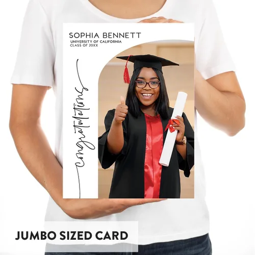 Vista 4 de Andaz Press Tarjeta fotográfica de graduación jumbo personalizada de 8.5 x 11 pulgadas con sobre, tarjeta de felicitación personalizada de clase