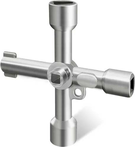 Vista 11 de Hanpex Llave de caja de medidor 4 en 1, llave de gas, llave de servicios públicos, para buzón, ascensor, armario eléctrico, puerta de tren, válvula