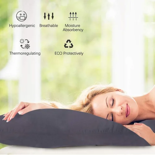 Vista 8 de Funda de almohada de viaje de 12 x 16 pulgadas, juego de 2 fundas de almohada para niños pequeños, 600 hilos, cierre de sobre, 100% algodón egipcio