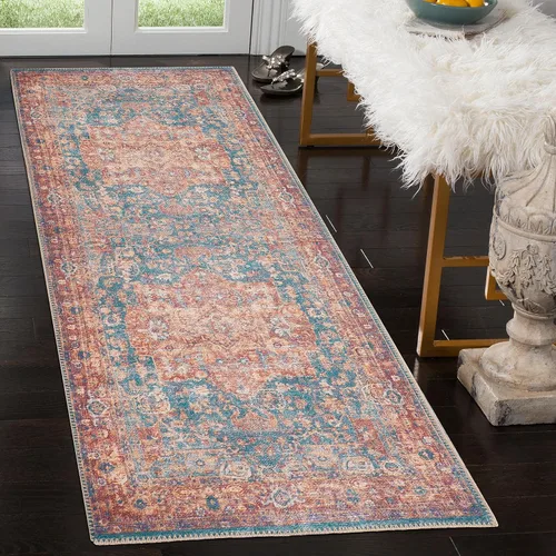 Vista 163 de GLN Rugs Traditional Collection - Alfombra de felpilla lavable a máquina, tradicional lavable, antideslizante, alfombra de felpilla de pelo corto