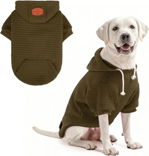 Vista 26 de BEAUTYZOO - Sudadera con capucha para perros con agujero para correa y bolsillo, suéteres para perros pequeños, medianos y grandes, niños y niñas