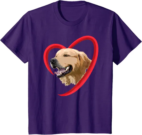 Vista 16 de Golden Retriever Corazón, regalo para ella, camiseta del día de San Valentín, Negro
