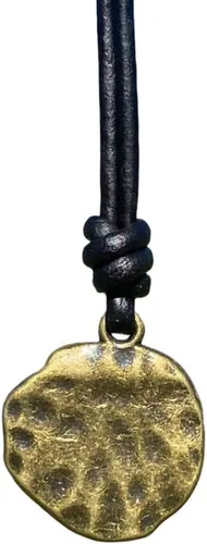 Vista 3 de Collar de Cruz de Cuero para Hombres - Moneda de Cruz para Hombre, Colgante Religioso, Collares de Medallón, Regalo de Navidad, Colgante Católico