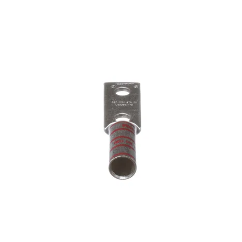 Vista 8 de Panduit LCC2-38D-Q Tapón de compresión de cobre de dos agujeros, barril largo, #2 AWG, orificio para perno de 3/8 pulgadas, espaciado entre