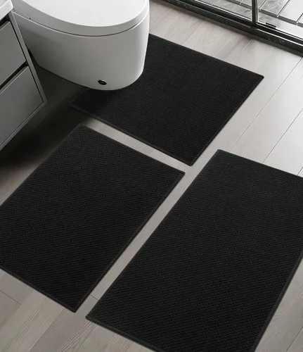 Vista 15 de YIHOUSE Juego de 2 tapetes de baño ultrafinos de secado rápido, tapete de baño absorbente para baño, antideslizante, lavable a máquina (beige)
