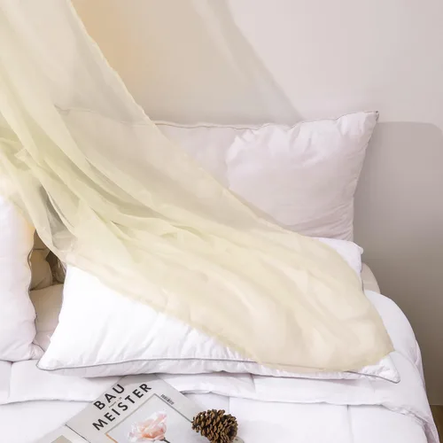 Vista 2 de Cortinas de Dosel para Cama de 144 Pulgadas de Largo, Cortinas de Dosel Transparentes Beige para Cama, Dosel de Cama para Niños y Adultos, Cortinas