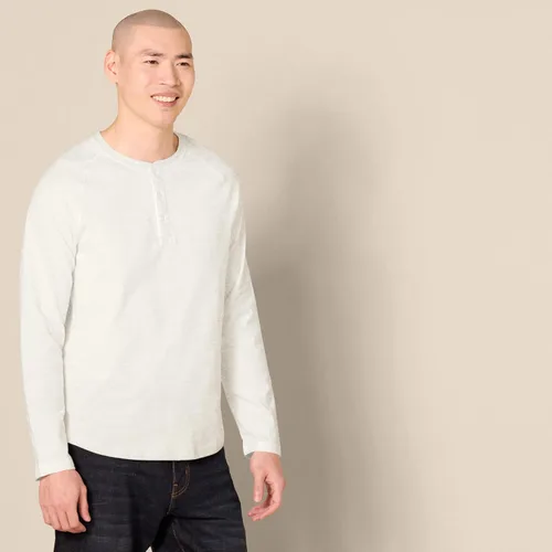 Vista 2 de Tienda Essentials Camisa Henley de manga larga ajustada para hombre