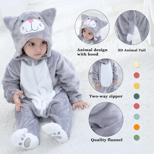 Vista 2 de Tonwhar - Enterizo para bebé, diseño de gato