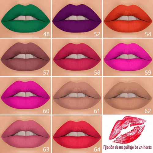 Vista 5 de evpct Juego de 1 delineador de labios mate y lápiz labial líquido rojo-marrón para mujer, delineador de labios rojo-marrón de larga duración