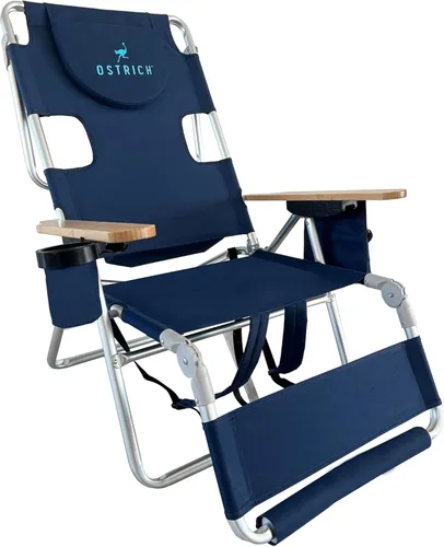 Vista 18 de Ostrich 3N1 Silla reclinable ligera para césped, playa, reclinable con reposapiés, Muebles de exterior para patio, balcón, patio trasero o porche