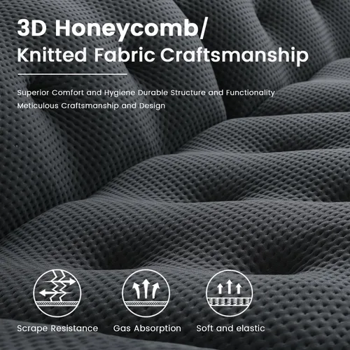 Vista 5 de Sofá modular modular de 86.6 pulgadas, sofá biplaza de gran tamaño, tela de malla 3D, cómodo sofá de nube, sofá curvado para sala de estar, oficina
