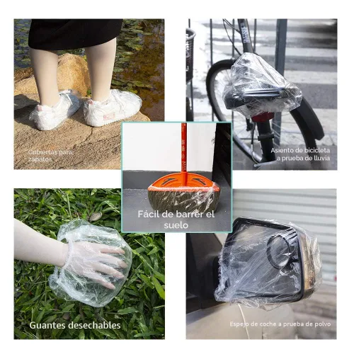 Vista 3 de 30 unidades de gorros de ducha desechables - Gorro de baño multiusos, grueso, elástico, impermeable, transparente, de plástico, para mujeres en spa