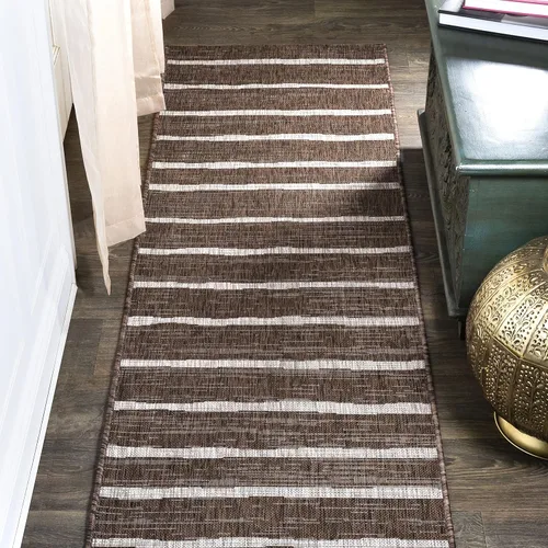 Vista 23 de JONATHAN Y SMB125D-210 - Alfombra de pasillo para interiores/exteriores, diseño bereber a rayas, fácil de limpiar, de alto tráfico, apta