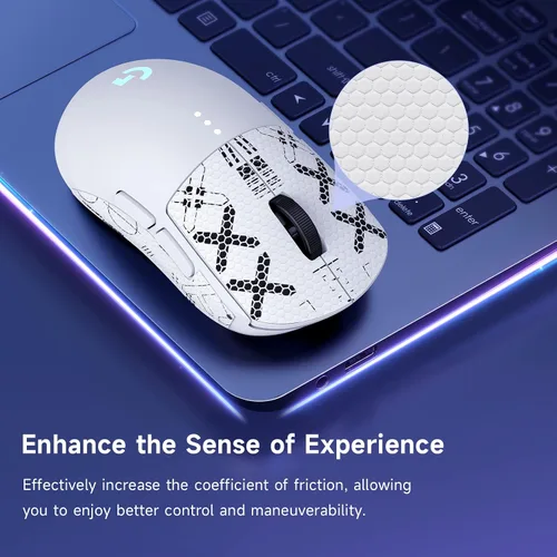 Vista 2 de JINGDU Funda antideslizante compatible con Logitech G PRO Wireless Gaming Mouse, cinta de agarre antideslizante, agarre a prueba de sudor, cubierta