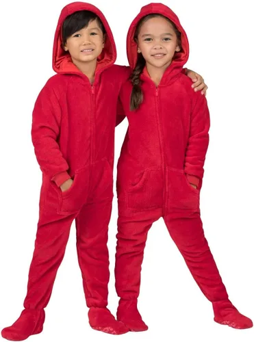 Vista 5 de Footed Pajamas - Enterizo con capucha a juego para la familia Suéteres de una pieza para niños, niñas, hombres, mujeres y mascotas, unisex, Candy