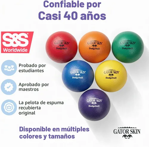 Vista 6 de S&S Worldwide Gator Skin Foam Dodgeballs - Bolas de inicio de fácil agarre, espuma de baja densidad para evitar picaduras, revestimiento duradero