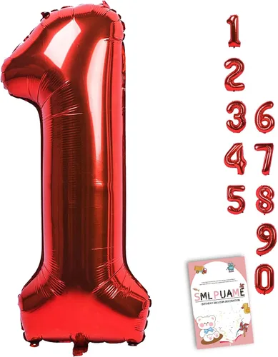 Vista 174 de Globos grandes de 40 pulgadas de números del 0 al 9, globos numéricos para decoración de fiesta de cumpleaños, globos de helio de aluminio