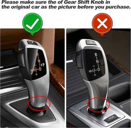Vista 2 de T-carbon Cubierta protectora de fibra de carbono real para perilla de palanca de cambios compatible con BMW F01 F02 F03 F04 F07 F10 F11 F15 F16 F18