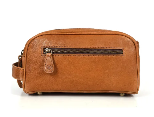 Vista 4 de Leather Toiletry Travel Pouch Leather Waterproof Dopp Kit By Aaron Leather Goods