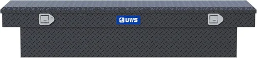 Vista 4 de UWS TBS-72-MB Caja de herramientas de aluminio negro mate para camiones de 72 pulgadas
