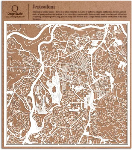 Vista 65 de O3 Design Studio Aberdeen - Mapa de papel cortado en papel blanco de 12 x 12 pulgadas