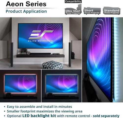 Vista 5 de Elite Screens - Serie Aeon Material CineWhite.