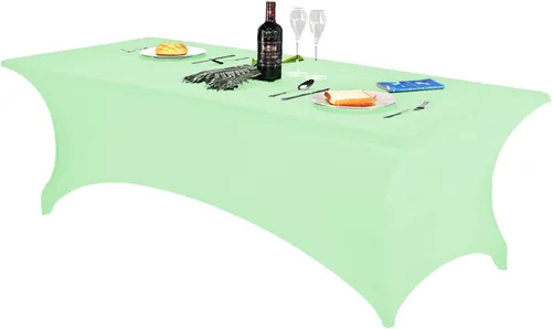 Vista 27 de FORLIFE - Funda de mesa de elastano, mantel ajustado de 4 pies para mesas rectangulares, funda elástica para patio, universal para bodas, banquetes