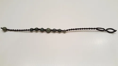 Vista 7 de Infinityee888 - Tobillera con cuentas de jade verde Feng Shui para hombres y mujeres, AK01, Piedra