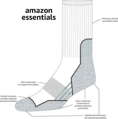 Vista 2 de Tienda Essentials Calcetines acolchados de senderismo para hombre, 3 pares