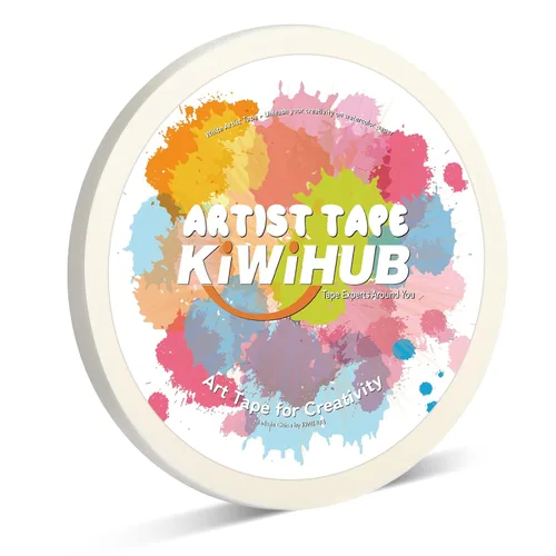 Vista 7 de Paquete de 2 cintas blancas de artista para papel de acuarela, cinta adhesiva de arte blanca para dibujar pintura, lienzo, enmarcado, sin ácidos