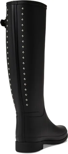 Vista 5 de Hunter Botas altas refinadas con correa trasera para mujer, parte superior sintética, forro textil y patrón de costuras ordenadas