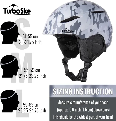 Vista 6 de Casco de esquí - Compatible con audio y ligero, estándar ASTM para hombres, mujeres y jóvenes Camuflaje