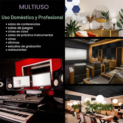 Vista 7 de Fstop Labs Paneles de espuma acústica, paquete de 12, negro, 2 x 12 x 12 pulgadas, autoadhesivo, baldosas en forma de cuña de estudio