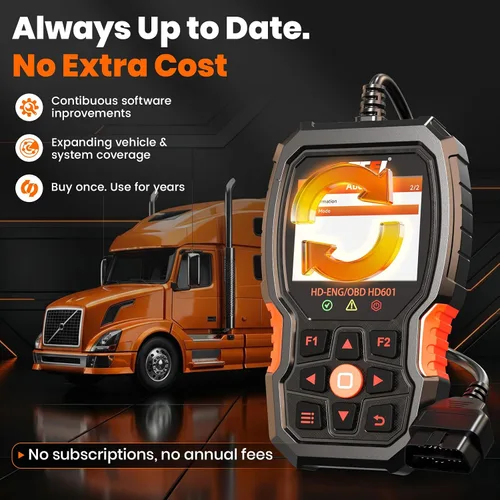 Vista 14 de ANCEL Escáner de Camión Resistente HD601 Herramienta de Diagnóstico de Sistema Completo para Diésel Compatible con Cummins, Detroit, Freightliner