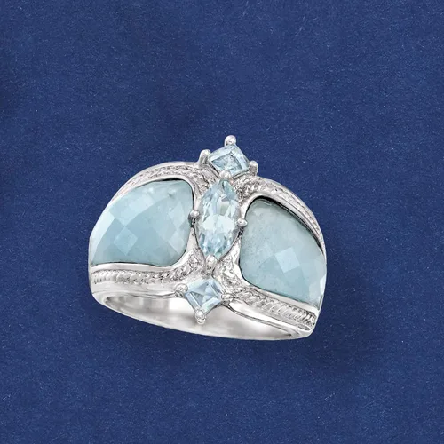 Vista 5 de Ross-Simons 5.85 ct. t.w. Aquamarine Ring in Sterling Silver