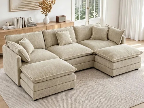Vista 15 de GNIXUU Sofá de dos plazas blanco beige de 76 pulgadas, sofá de dos plazas