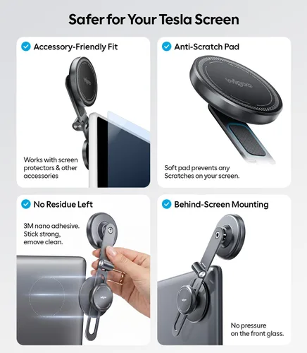 Vista 12 de Wigoo Para Tesla Model 3/Y/YL/X/S Soporte de teléfono, estilo OEM, imán más